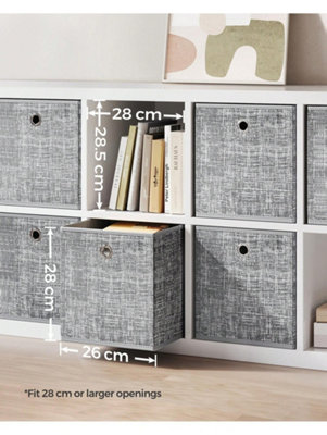 Storage Boxes, Set of 6 Non-Woven Fabric Box with Handle, 26 x 26 x 28 ...