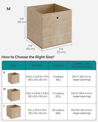Storage Boxes, Set of 6 Non-Woven Fabric Box with Handle, 30 x 30 x 30 ...