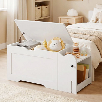 Storage Chest Trunk 100 x 40 x 48 cm Toy Chests Toy Box Organizer White