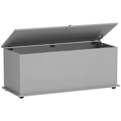 STORAGE CHEST WITH LID, 113L STORAGE BOX, GREY