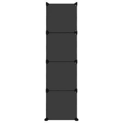 Storage Cube Organiser with 12 Cubes and Doors Black PP - 5