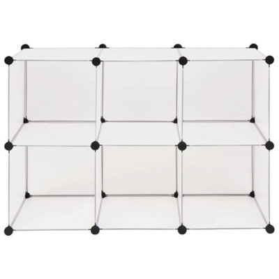 Storage Cube Organiser with 6 Compartments White - 5