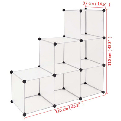 Storage Cube Organiser with 6 Compartments White - 6