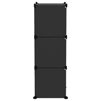 Storage Cube Organiser with 6 Cubes Black PP - 4