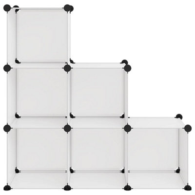 Storage Cube Organiser with 6 Cubes Transparent PP - 3
