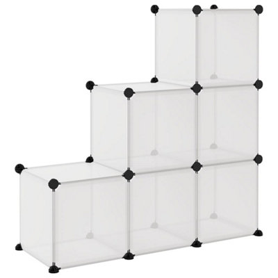 Storage Cube Organiser with 6 Cubes Transparent PP - 5