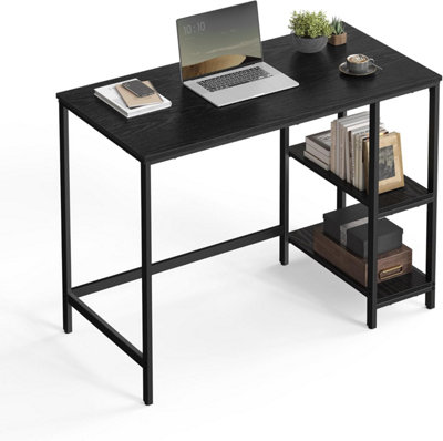 Storage-Enhanced Desk, Industrial Work Surface with Dual Shelving ...