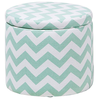 Storage Footstool Mint Green and White TUNICA