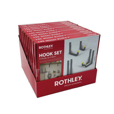 Storage Hook Set - Matt Grey Hooks With Yellow rubber ends & Black Screws & Washers
