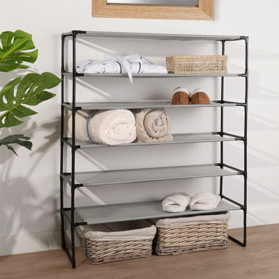 Storage Level Rack Organiser Home Freestanding Utility Shelves, 6 Tier