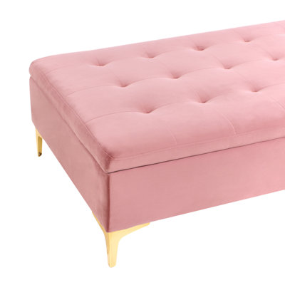 Storage Ottoman ABERDEEN Velvet Pink