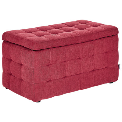 Storage Ottoman MICHIGAN Fabric 74 cm 42 cm Red