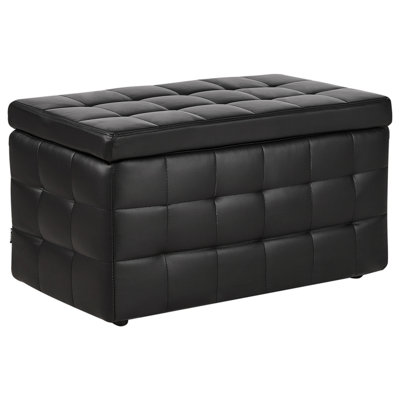 Storage Ottoman MICHIGAN Faux Leather 72 cm 42 cm Black