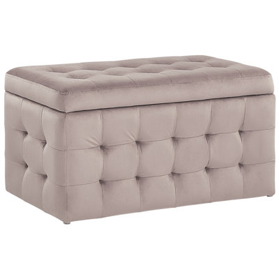 Storage Ottoman MICHIGAN Velvet 72 cm 42 cm Pink