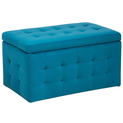 Storage Ottoman MICHIGAN Velvet 72 cm 42 cm Sea Blue