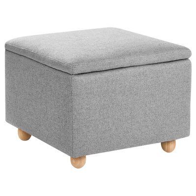Storage Pouffe FERNDALE Fabric Light Grey