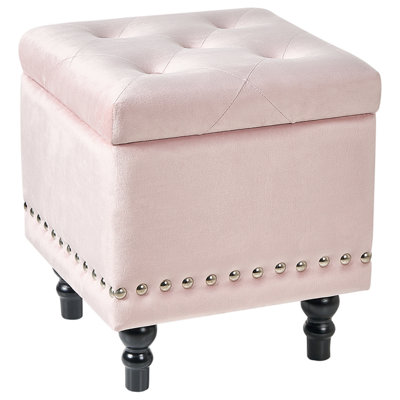 Storage Pouffe LORETTO Velvet Pastel Pink