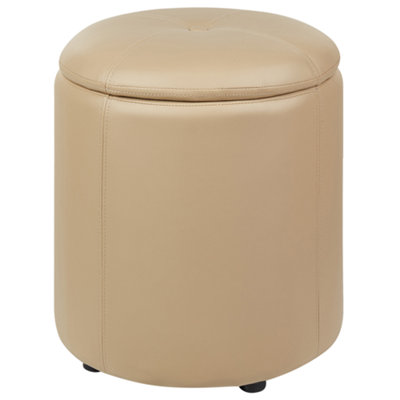 Storage Pouffe MARYLAND Faux Leather Beige