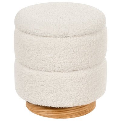 Storage Pouffe OGDEN Boucle White