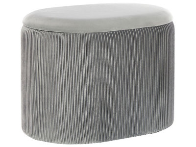 Storage Pouffe RICHLAND Velvet Light Grey