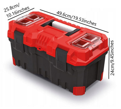 Storage Tool Box Kristenberg 20" Plastic Toolbox Removeable Tray Compartment - 3