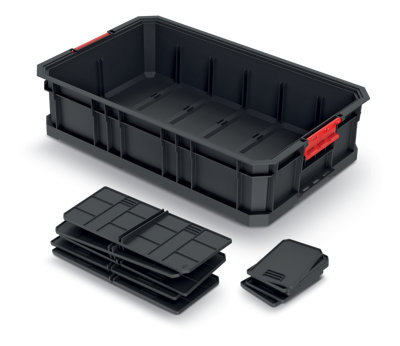 Storage Tool Box Platform Wheels Large Toolbox Mobile Tray Compartment Stackable Storage basket small + dividers