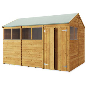 Store More Overlap Apex Shed - 12x8 Windowed