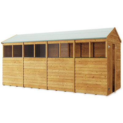 Store More Overlap Apex Shed - 16x6 Windowed