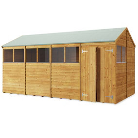 Store More Overlap Apex Shed - 16x8 Windowed