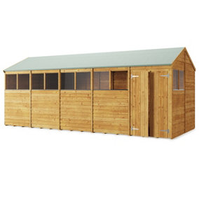 Store More Overlap Apex Shed - 20x8 Windowed