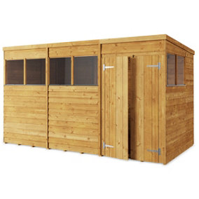 Store More Overlap Pent Shed - 12x6 Windowed