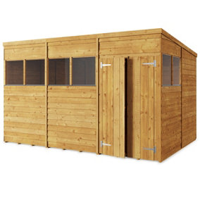 Store More Overlap Pent Shed - 12x8 Windowed