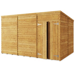 Store More Overlap Pent Shed - 12x8 Windowless