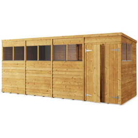 Store More Overlap Pent Shed - 16x6 Windowed