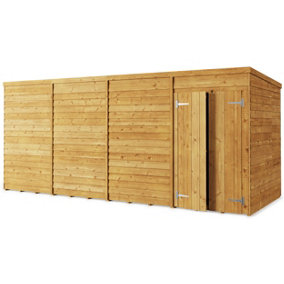 Store More Overlap Pent Shed - 16x6 Windowless