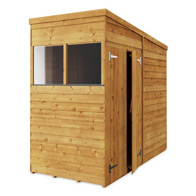 Store More Overlap Pent Shed - 4x8 Windowed