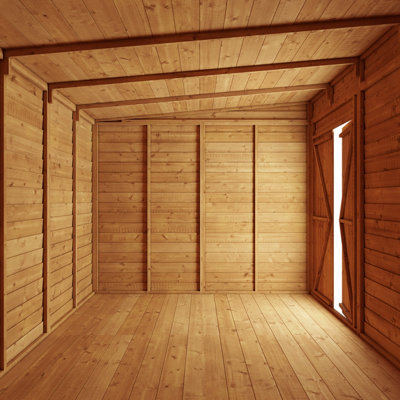Store More Overlap Pent Shed - 8x8 Windowless