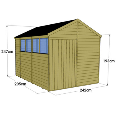 Store More Tongue and Groove Apex Shed - 10x8 Windowed