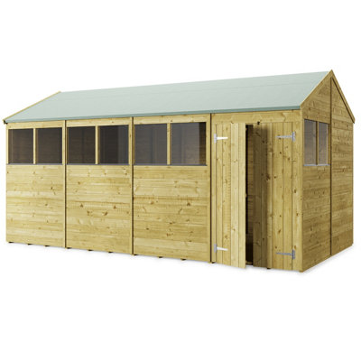 Store More Tongue and Groove Apex Shed 16x8 Windowed DIY at B&Q