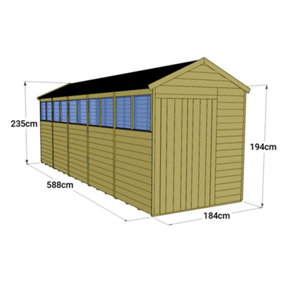 Store More Tongue and Groove Apex Shed - 20x6 Windowed