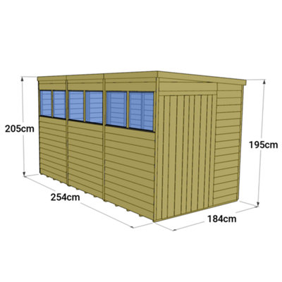 Store More Tongue and Groove Pent Shed - 12x6 Windowed