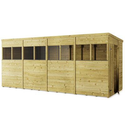 Store More Tongue and Groove Pent Shed - 16x6 Windowed