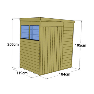 Store More Tongue and Groove Pent Shed - 4x6 Windowed