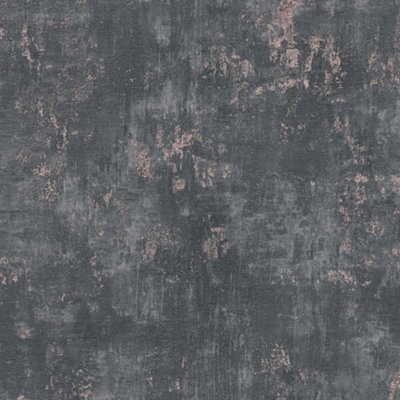 Stories Of Life Black & Copper Industrial Metallic Wallpaper 39670-3