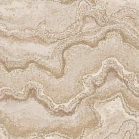 Stories Of Life Quartz Marble Beige & Gold Wallpaper 39659-2