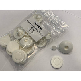 Storm 10mm Fixing Buttons 10PK White