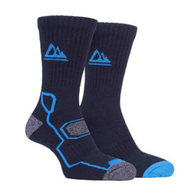 Storm Bloc - 2 Pack Mens Bamboo Socks for Boots 6-11 Blue