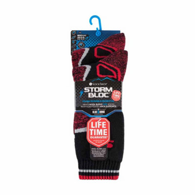 Buy Storm Bloc - 2 Pairs Heavy Duty Thermal Wool Socks 6-8 A Black at B&Q