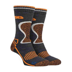 Storm Bloc - 2 Pairs Heavy Duty Thermal Wool Socks 6-8 A Grey