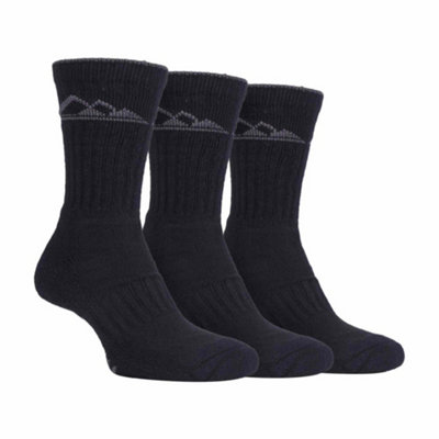 Storm Bloc - 3 Pairs Mens Heavy Duty Cushioned Socks 6-11 Black